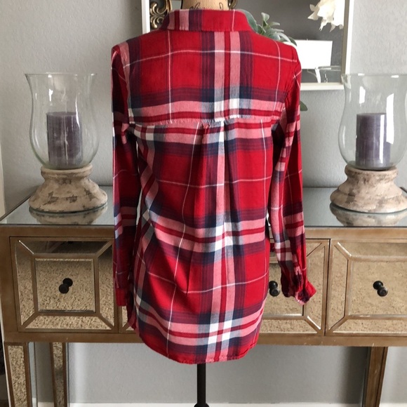 NWOT BP long sleeve Brit Nova Pattern Shirt Red - Picture 4 of 7